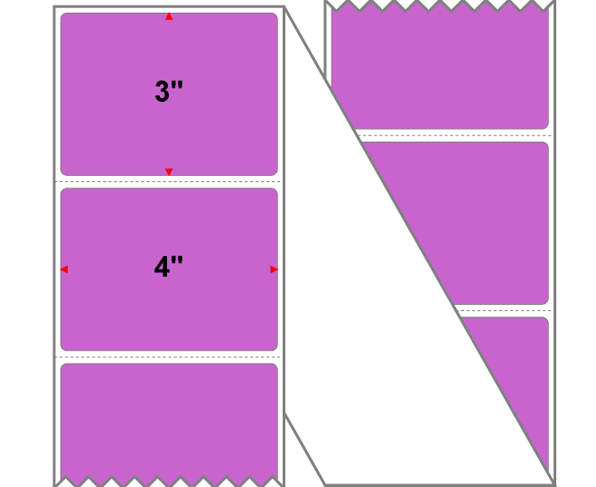 Fanfolded - 4 X 3 Premium Paper Direct Thermal Label - PMS 252 Light Purple 252 - Permanent