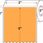 3 X 5 Premium Paper Thermal Transfer Label - Perforated - FL Orange 804 - 8" Roll - Permanent