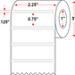 2.25 X 0.75 Premium Paper Direct Thermal Label - Perforated - White - 5" Roll - Permanent , Freezer