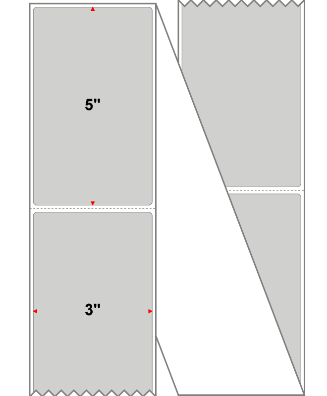 Fanfolded - 3 X 5 Premium Paper Thermal Transfer Label - PMS Cool Gray 2 Cool Gray 2 - Permanent