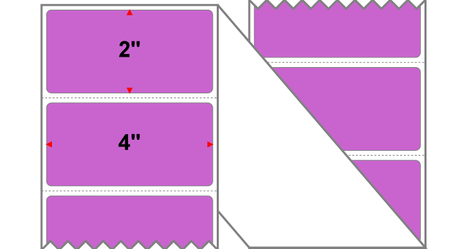 Fanfolded - 4 X 2 Premium Paper Direct Thermal Label - PMS 252 Light Purple 252 - Permanent