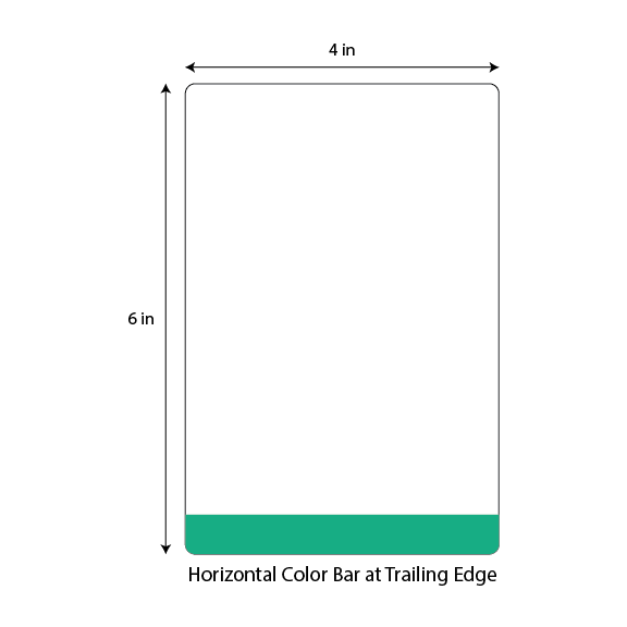 4 X 6.5 Premium Paper Thermal Transfer Label - Perforated - Green Pantone Green - 8" Roll - Permanent