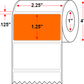 2.25 X 1.25 Premium Paper Direct Thermal Label - Perforated - Orange 1505 - 4" Roll - Permanent
