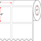 2 X 1.5 Economy Paper 2 Across - Thermal Transfer Label - Perforated - White - 8" Roll - Permanent