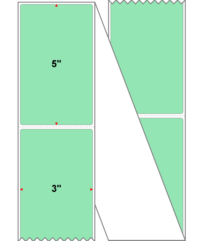 Fanfolded - 3 X 5 Premium Paper Direct Thermal Label - PMS 351 Light Green 351 - Permanent