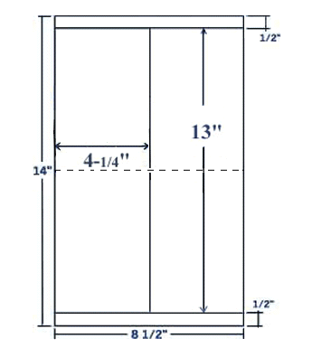 4.25" X 13" Laser/Inkjet Label-2 Per Sheet, 250 Sheets Per Pack, White, Permanent