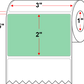 3 X 2 Premium Paper Direct Thermal Label - Perforated - Green 345 - 4" Roll - Permanent