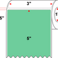 3 X 5 Premium Paper Direct Thermal Label - Perforated - PMS 345 Green 345 - 4" Roll - Permanent