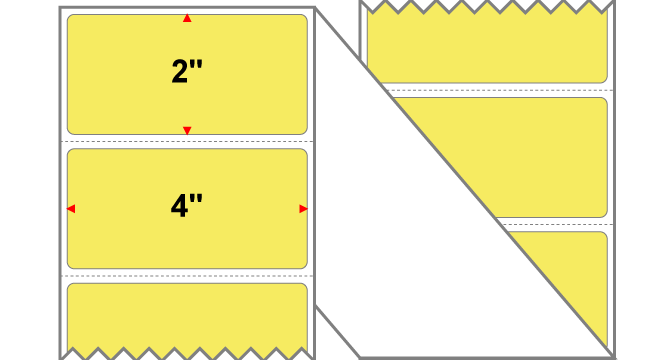 Fanfolded - 4 X 2 Premium Paper Thermal Transfer Label - PMS 100 Light Yellow 100 - Permanent