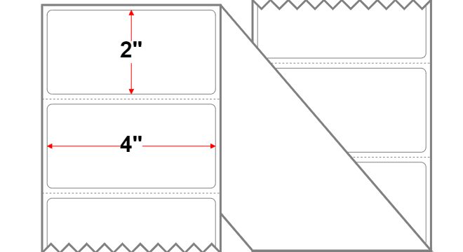 Fanfolded - 4 X 2 Economy Paper Thermal Transfer LabelWhite - Permanent