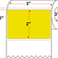 3 X 2 Premium Paper Thermal Transfer Label - Perforated - PMS 3955 Yellow/Green 3955 - 8" Roll - Permanent
