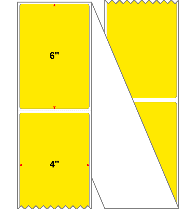 Fanfolded - 4 X 6 Premium Paper Thermal Transfer Label - Fluorescent Yellow 803 - Permanent