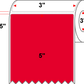 3 X 5 Premium Paper Thermal Transfer Label - Perforated - PMS 185 Red 185 - 8" Roll - Permanent