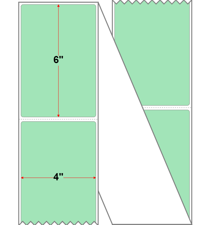 Fanfolded - 4 X 6 Premium Paper Thermal Transfer Label - Teal 351 - Permanent