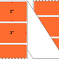 Fanfolded - 3 X 2 Premium Paper Thermal Transfer Label - PMS 021 Orange 21 - Permanent