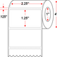 2.25 X 1.25 Economy Paper Direct Thermal Label - Perforated - White - 4" Roll - Permanent