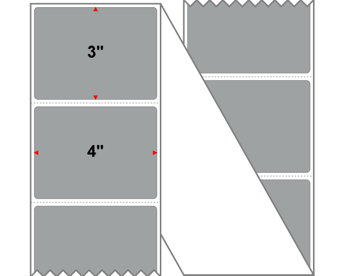 Fanfolded - 4 X 3 Premium Paper Direct Thermal Label - PMS 422 Gray (Medium) 422 - Permanent