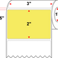 3 X 2 Premium Paper Thermal Transfer Label - Perforated - PMS 100 Light Yellow 100 - 4" Roll - Permanent