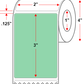 2 X 3 Premium Paper Direct Thermal Label - Perforated - Green 345 - 4" Roll - Permanent