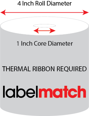 2 X 3 Premium Paper Thermal Transfer Label - Perforated - Orange 1495 - 4" Roll - Permanent