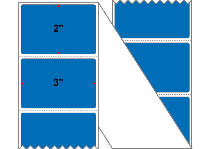 Fanfolded - 3 X 2 Premium Paper Thermal Transfer Label - PMS 300 Blue 300 - Permanent