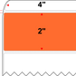 4 X 2 Premium Paper Direct Thermal Label - Perforated - PMS 021 Orange 21 - 8" Roll - Permanent