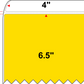 4 X 6.5 Premium Paper Thermal Transfer Label - Perforated - Pantone Yellow Yellow - 4" Roll - Permanent
