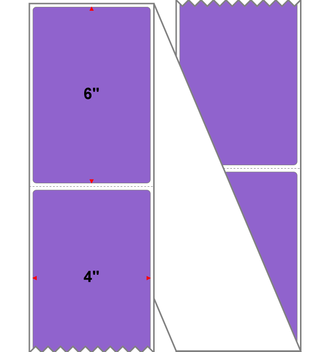 Fanfolded - 4 X 6 Premium Paper Direct Thermal Label - PMS 265 Medium Violet 265 - Permanent