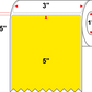 3 X 5 Premium Paper Thermal Transfer Label - Perforated - Fluorescent Yellow 803 - 4" Roll - Permanent