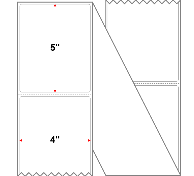 Fanfolded - 4 X 5 Premium Paper Thermal Transfer LabelWhite - Permanent