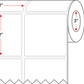 2 X 2 Premium Paper 2 Across - Thermal Transfer Label - Perforated - White - 8" Roll - Permanent