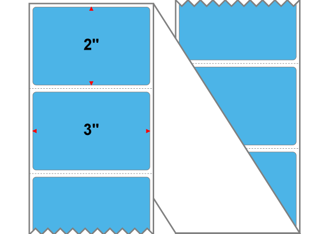 Fanfolded - 3 X 2 Premium Paper Thermal Transfer Label - PMS 298 Medium Blue 298 - Permanent