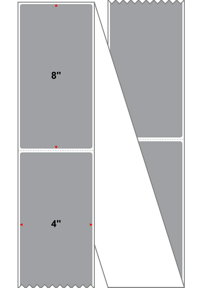 Fanfolded - 4 X 8 Premium Paper Direct Thermal Label - PMS 422 Gray (Medium) 422 - Permanent