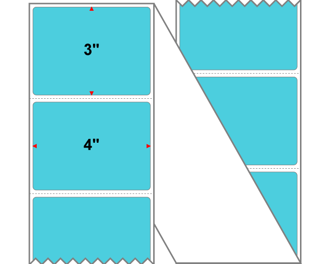 Fanfolded - 4 X 3 Premium Paper Thermal Transfer Label - PMS 3105 Light Aqua 3105 - Permanent