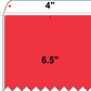4 X 6.5 Premium Paper Thermal Transfer Label - Perforated - PMS 032 Red 32 - 8" Roll - Permanent