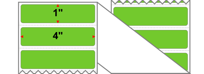 Fanfolded - 4 X 1 Premium Paper Direct Thermal Label - PMS 375 Yellow/Green 375 - Permanent