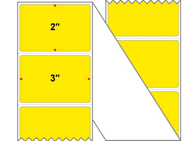 Fanfolded - 3 X 2 Premium Paper Thermal Transfer Label - Fluorescent Yellow 803 - Permanent