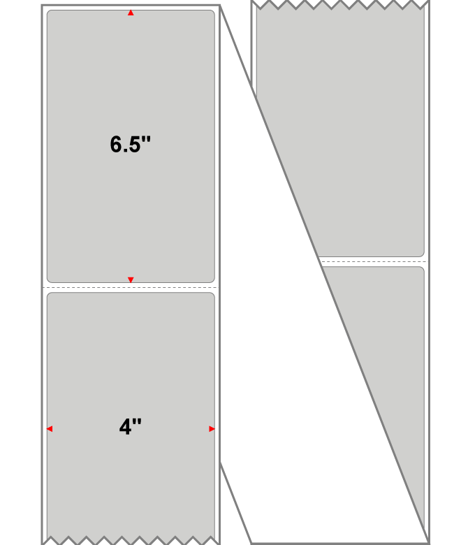 Fanfolded - 4 X 6.5 Premium Paper Direct Thermal Label - PMS Cool Gray 2 Cool Gray 2 - Permanent