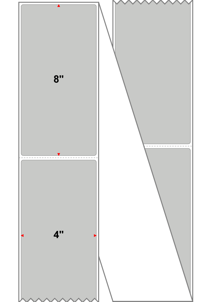 Fanfolded - 4 X 8 Premium Paper Direct Thermal Label - PMS Cool Gray (Light) Gray Light - Permanent