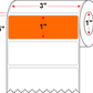 3 X 1 Premium Paper Direct Thermal Label - Perforated - Orange 1505 - 4" Roll - Permanent