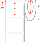 1.25 X 1 Premium Paper Direct Thermal Label - Perforated - White - 4" Roll - Permanent