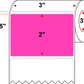 3 X 2 Premium Paper Thermal Transfer Label - Perforated - Fluorescent Pink 806 - 8" Roll - Permanent
