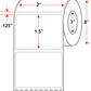 2 X 1.5 Premium Paper Direct Thermal Label - No Perf - White - 8" Roll - Permanent