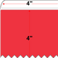 4 X 4 Premium Paper Thermal Transfer Label - Perforated - Red 32 - 8" Roll - Permanent