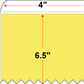4 X 6.5 Premium Paper Thermal Transfer Label - Perforated - Light Yellow 100 - 8" Roll - Permanent