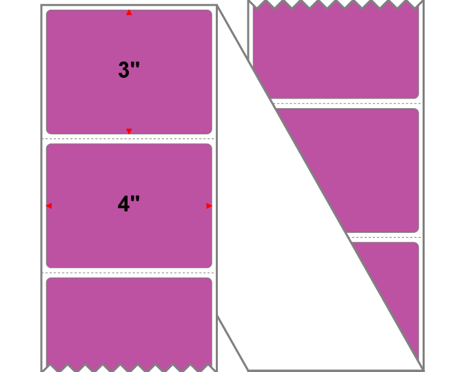 Fanfolded - 4 X 3 Premium Paper Thermal Transfer Label - PMS 247 Dark Purple 247 - Permanent