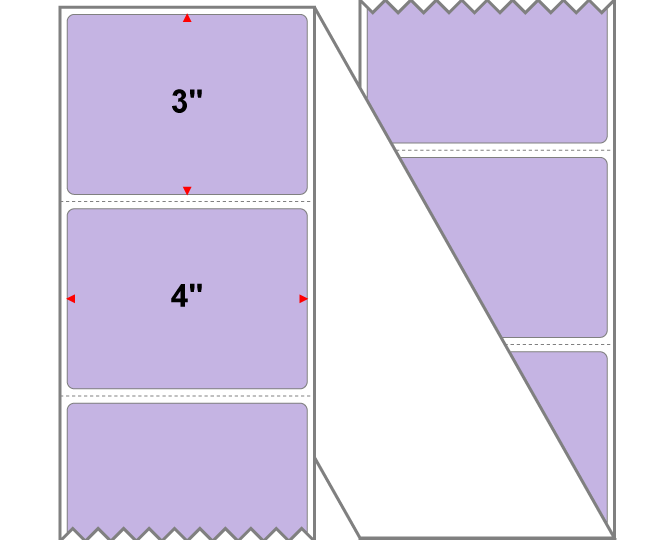 Fanfolded - 4 X 3 Premium Paper Direct Thermal Label - PMS 2635 Lavender/Light Purple 2635 - Permanent