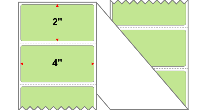 Fanfolded - 4 X 2 Premium Paper Direct Thermal Label - PMS 365 Light Green/Yellow 365 - Permanent