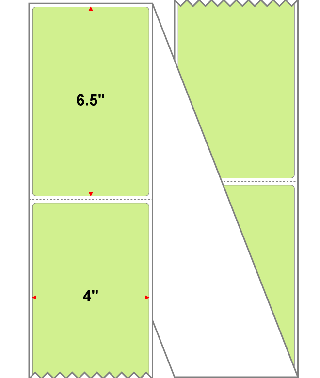 Fanfolded - 4 X 6.5 Premium Paper Thermal Transfer Label - PMS 372 Light Yellow/Green 372 - Permanent