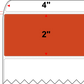 4 X 2 Premium Paper Thermal Transfer Label - Perforated - PMS 173 Dark Orange 173 - 8" Roll - Permanent